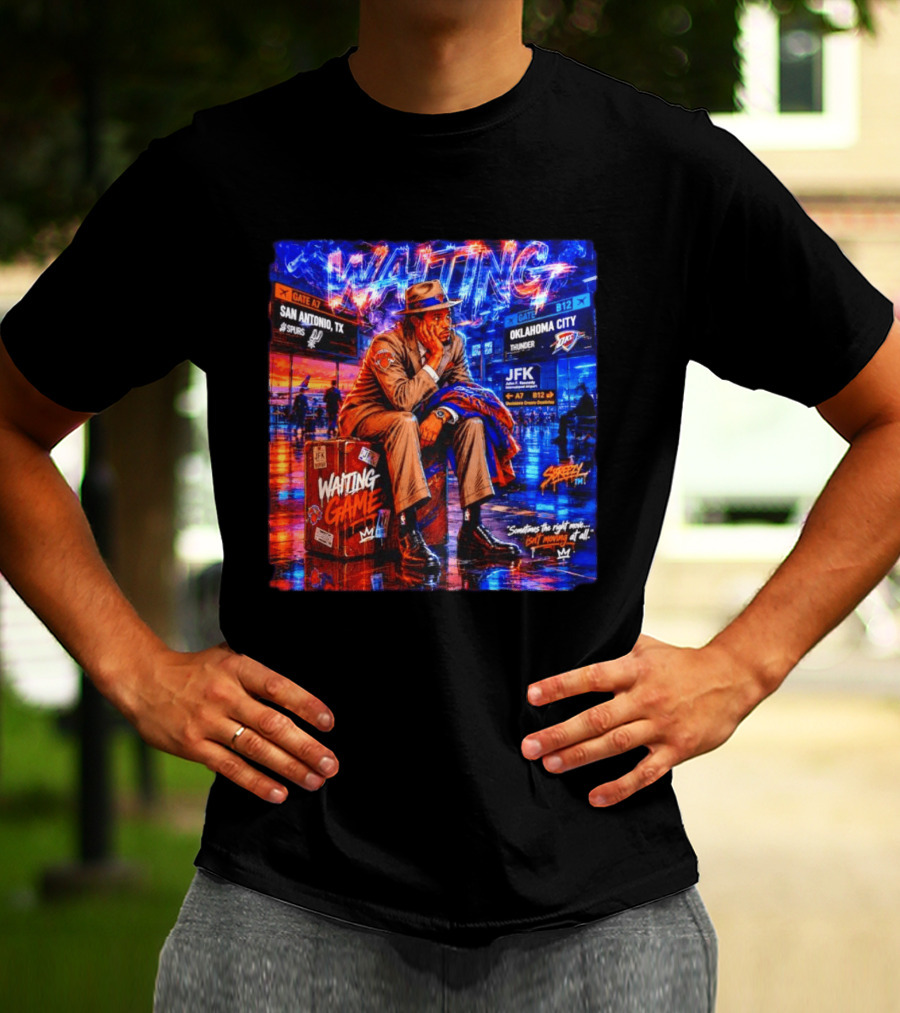 Waiting Game JFK Decisions San Antonio OKC Spurs Thunder T-Shirt