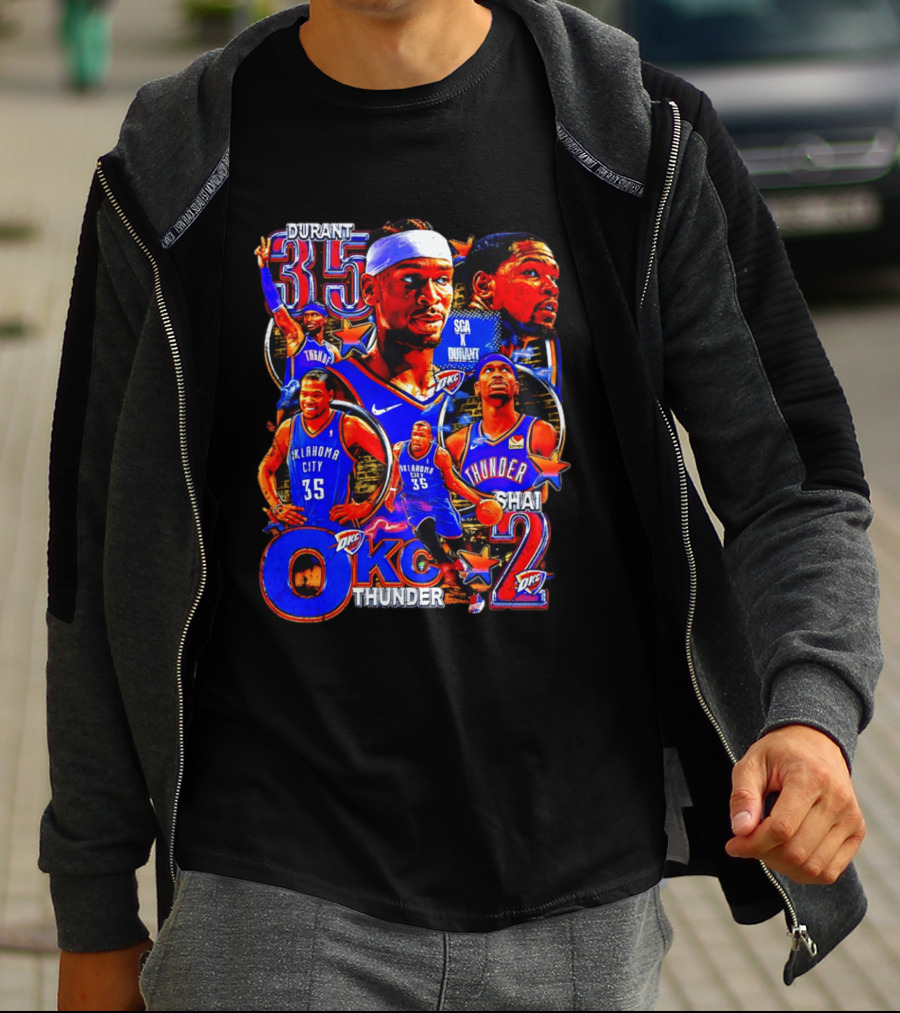Oklahoma City Thunder Durant 35 Shai 2 OKC Team T-Shirt
