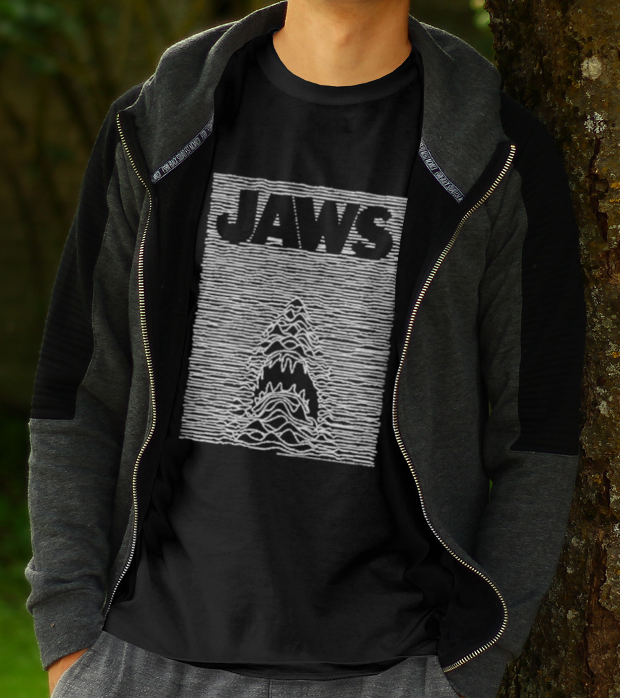 Jaws Unknown Pleasures Album Cover Mashup T-Shirt
