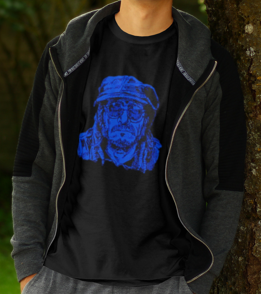 Keith Morris Blue Illustration Iconic Cap And Glasses T-Shirt