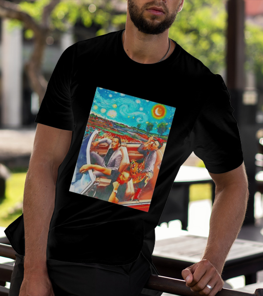 Salvador Dalí Frida Kahlo Vincent Van Gogh Starry Night Road Trip T-Shirt