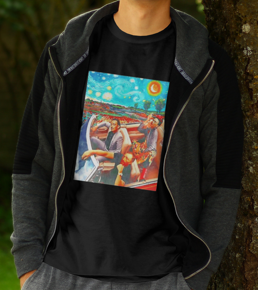 Salvador Dalí Frida Kahlo Vincent Van Gogh Starry Night Road Trip T-Shirt