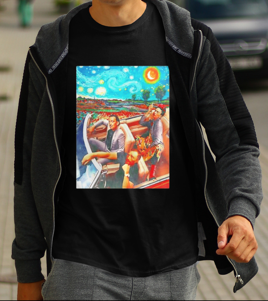 Salvador Dalí Frida Kahlo Vincent Van Gogh Starry Night Road Trip T-Shirt