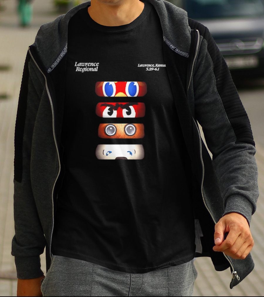 Lawrence Regional Kansas Cartoon Eyes Stack T-Shirt