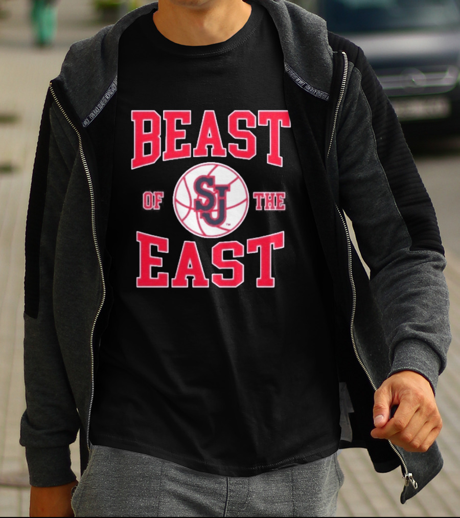 St. Johns Red Storm Beast Of The East Basketball SJ T-Shirt