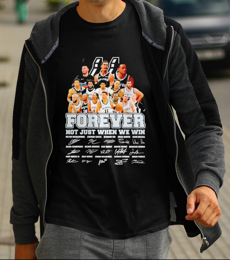 San Antonio Spurs NBA Forever Not Just When We Win Victor Wembanyama Stephon Castle Signatures T-Shirt