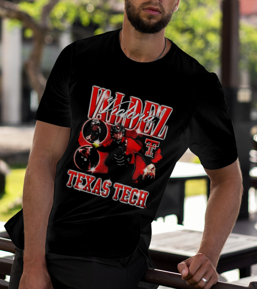 Valdez Number 8 Texas Tech 90s Bootleg T-Shirt