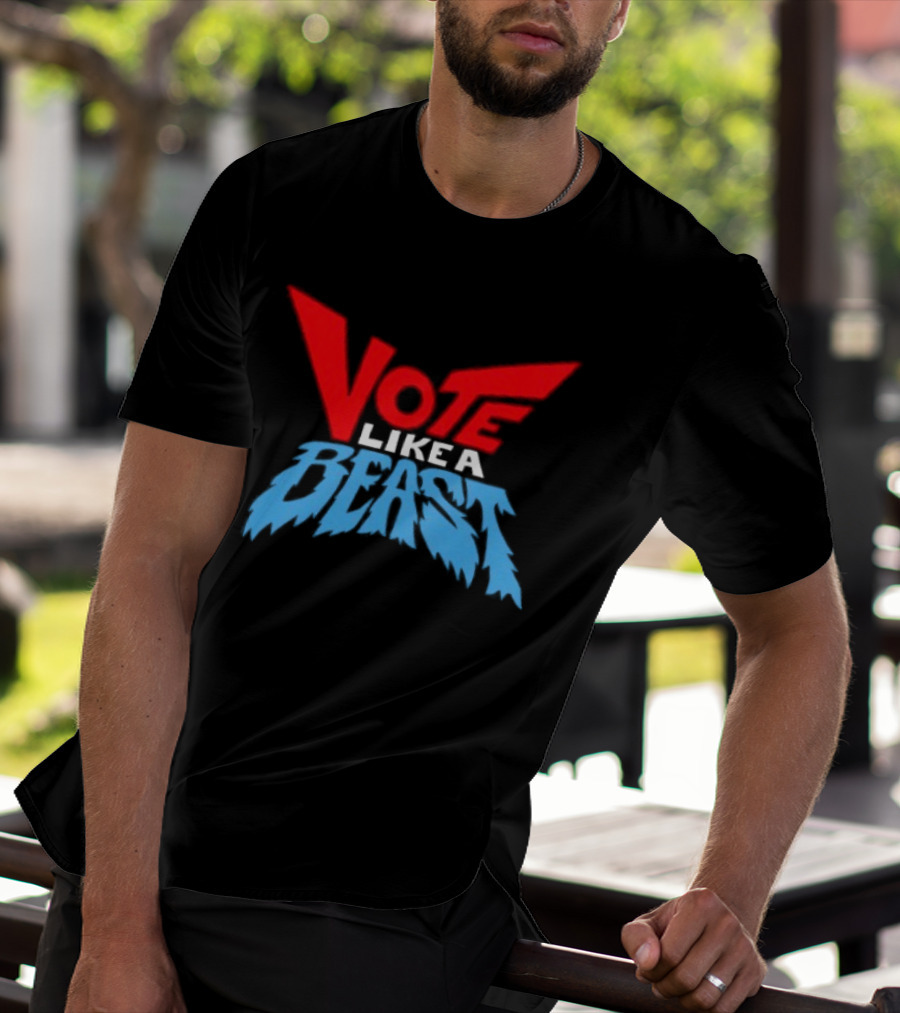 Vote Like A Beast Bold Red Blue T-Shirt