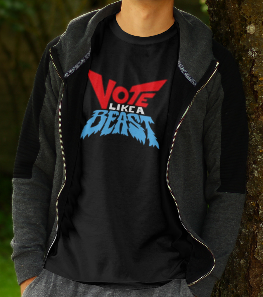 Vote Like A Beast Bold Red Blue T-Shirt