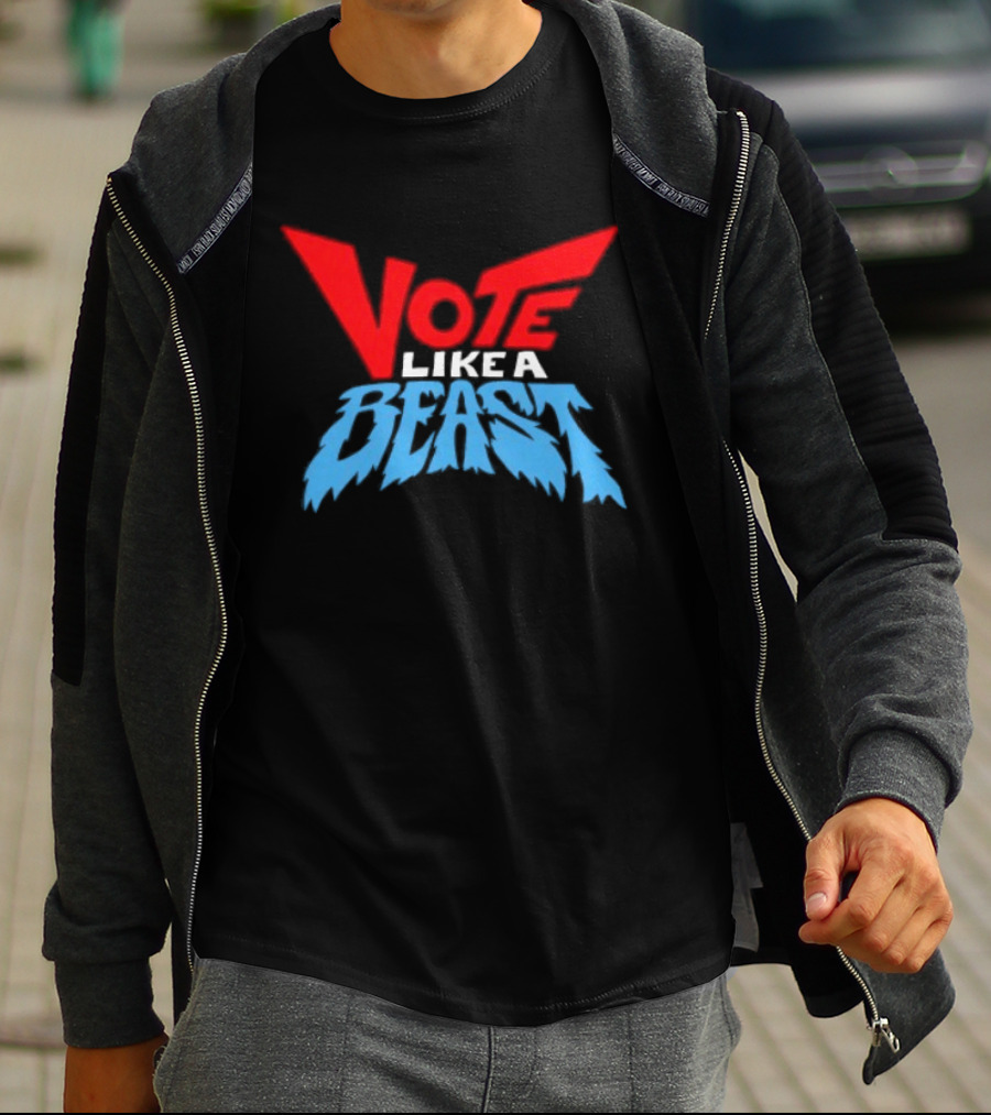 Vote Like A Beast Bold Red Blue T-Shirt