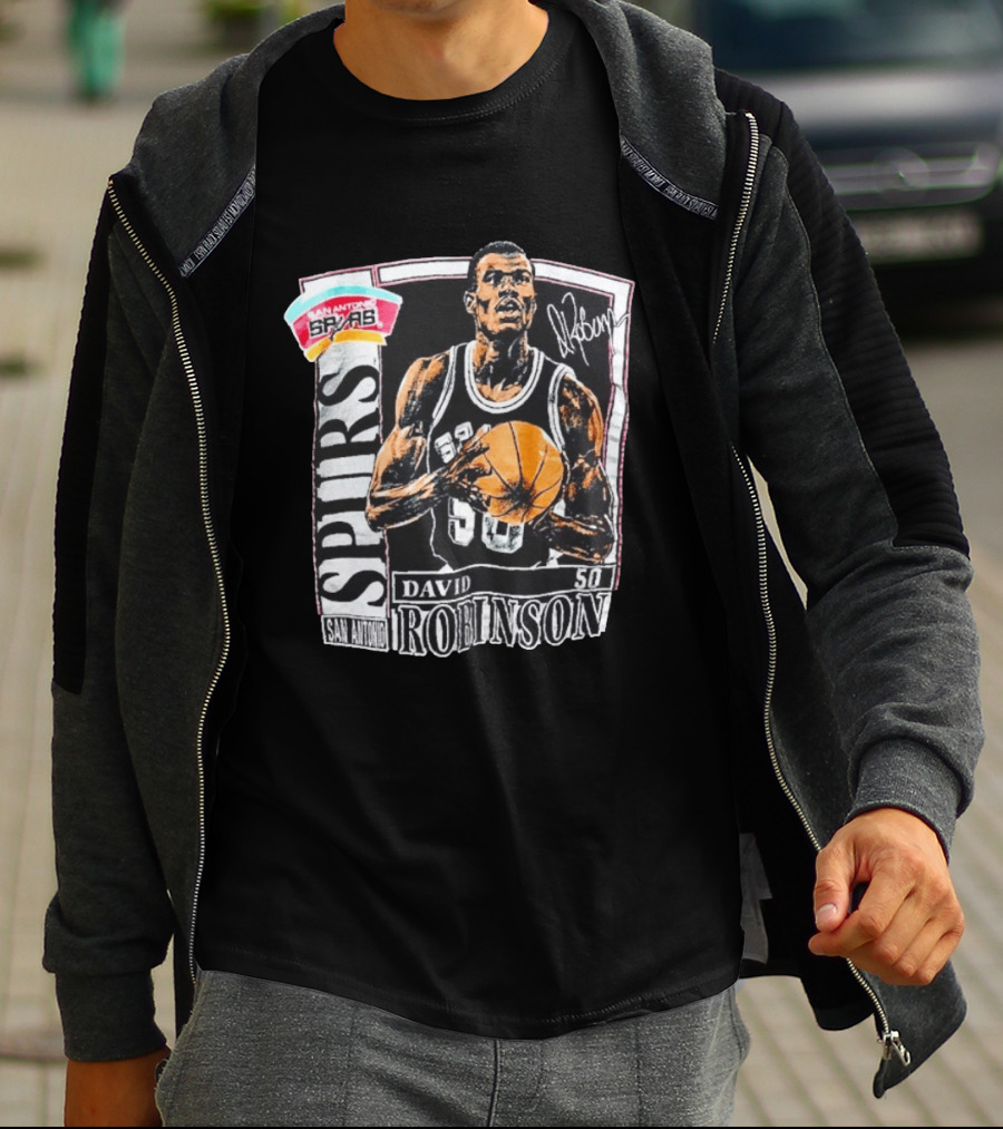 David Robinson San Antonio Spurs 50 Signature 90s Retro Basketball T-Shirt