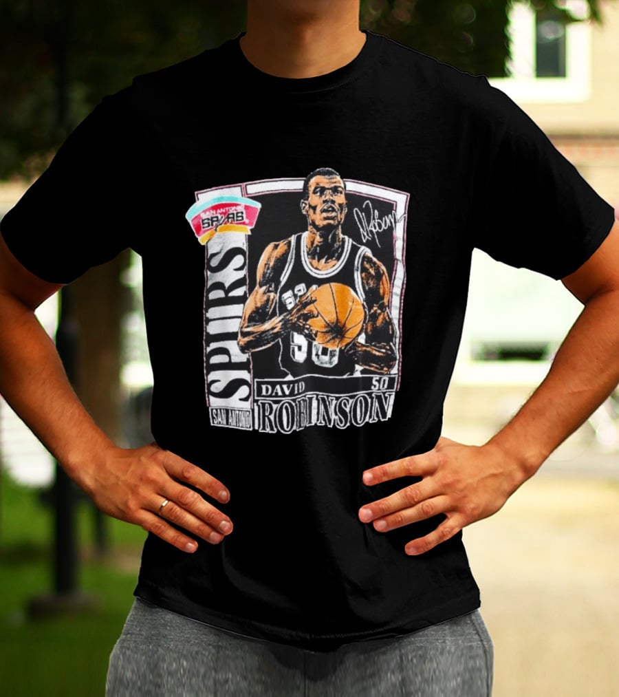 David Robinson San Antonio Spurs 50 Signature 90s Retro Basketball T-Shirt