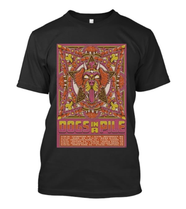 Dogs In A Pile West Coast 2026 Tour Dates And Locations T-Shirt