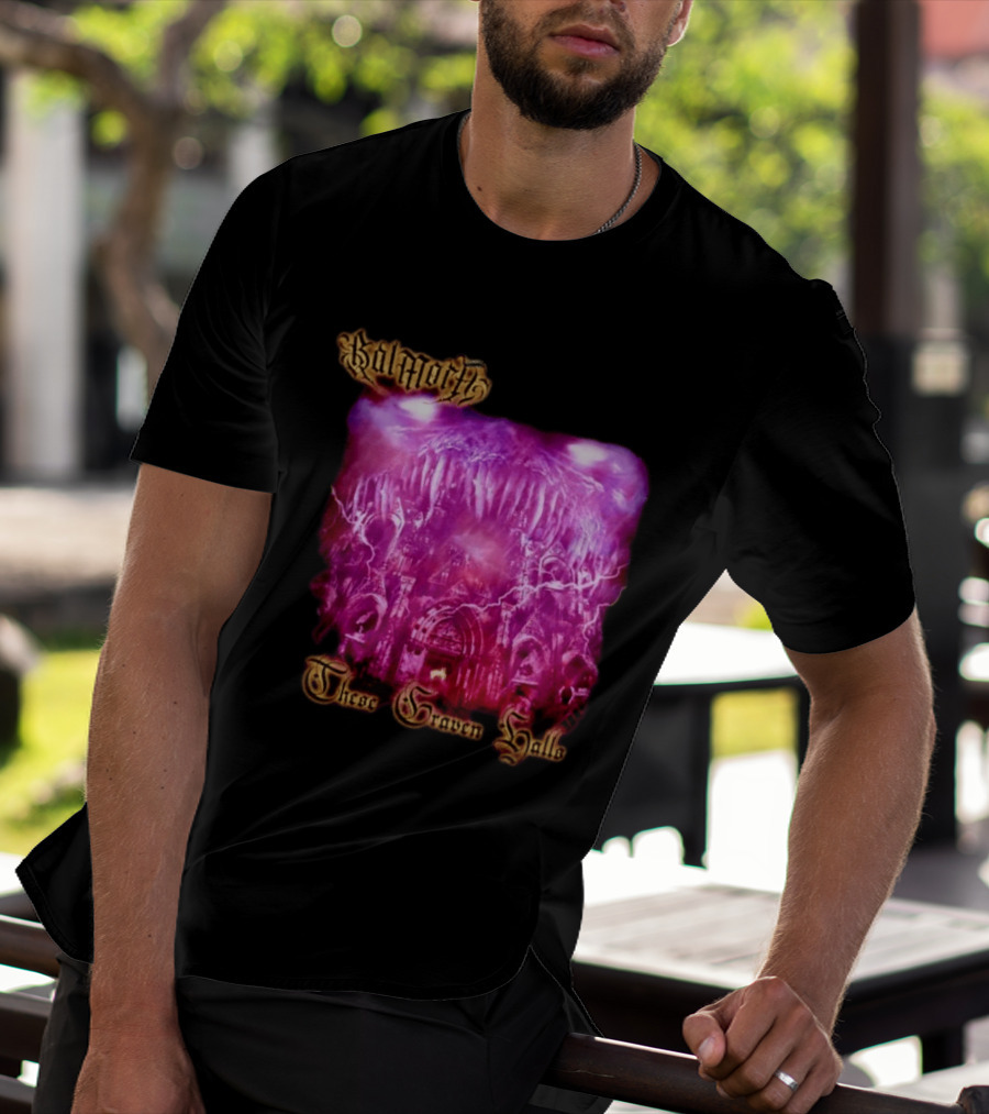 Balmorth These Graven Halls Gothic Purple Cathedral Fantasy T-Shirt