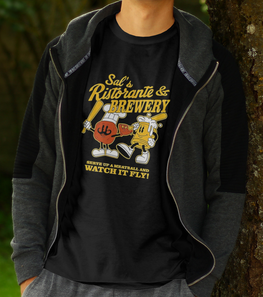 Baseball Sal’s Ristorante Brewery Serve Up A Meatball And It Fly T-Shirt
