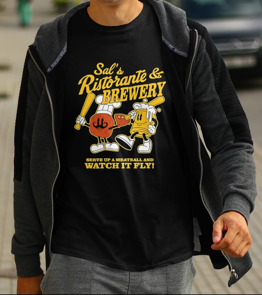 Baseball Sal’s Ristorante Brewery Serve Up A Meatball And It Fly T-Shirt