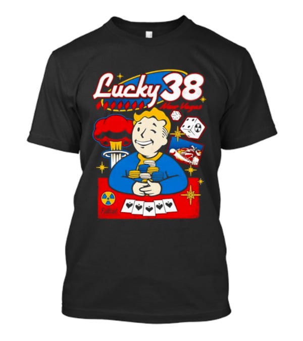 Lucky 38 New Vegas Vault Boy Poker Explosion T-Shirt