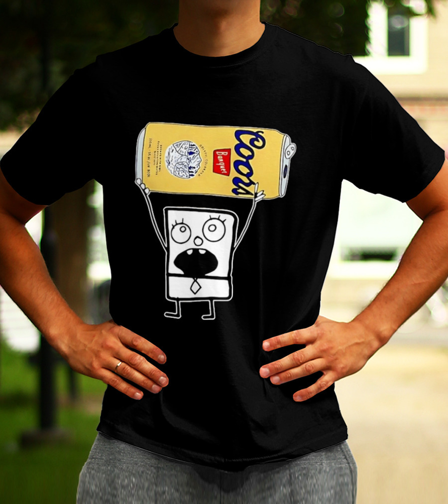 Coors Banquet Blocky Comic 355mL 5 Alc Vol Golden Colorado ESTD 1873 Refreshing T-Shirt
