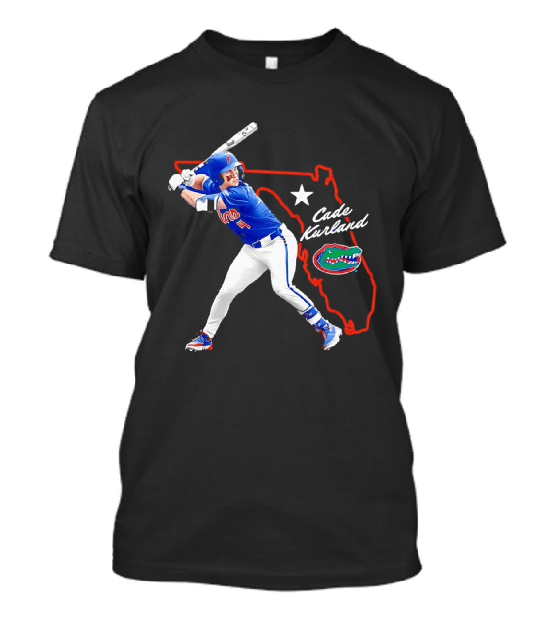 Cade Kurland Florida Gators Men's College Baseball NCAA Florida Outline Star Gators T-Shirt