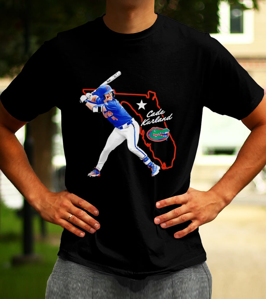 Cade Kurland Florida Gators Men's College Baseball NCAA Florida Outline Star Gators T-Shirt