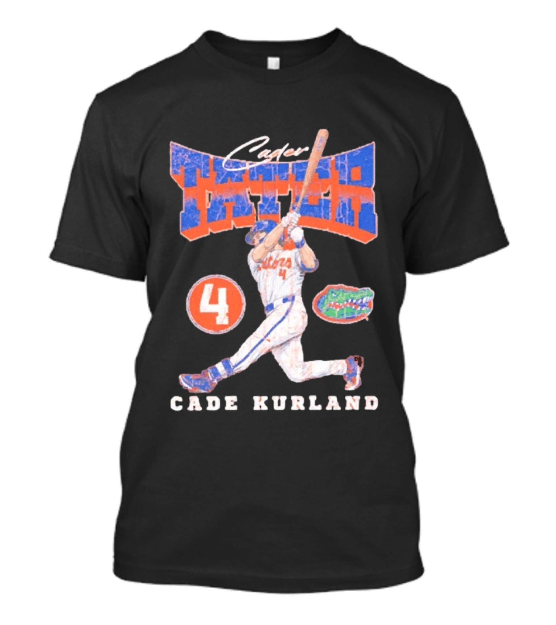 Cader Tater Florida Gators Cade Kurland Number 4 Baseball T-Shirt