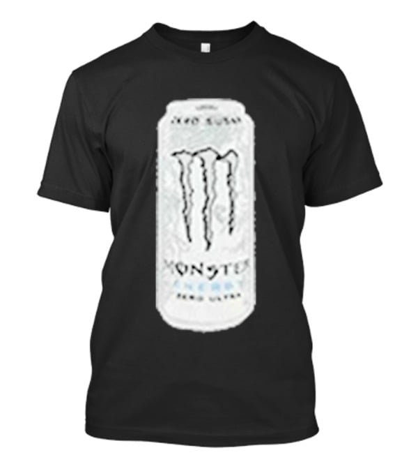 Monster Energy Zero Sugar White Can Patch T-Shirt