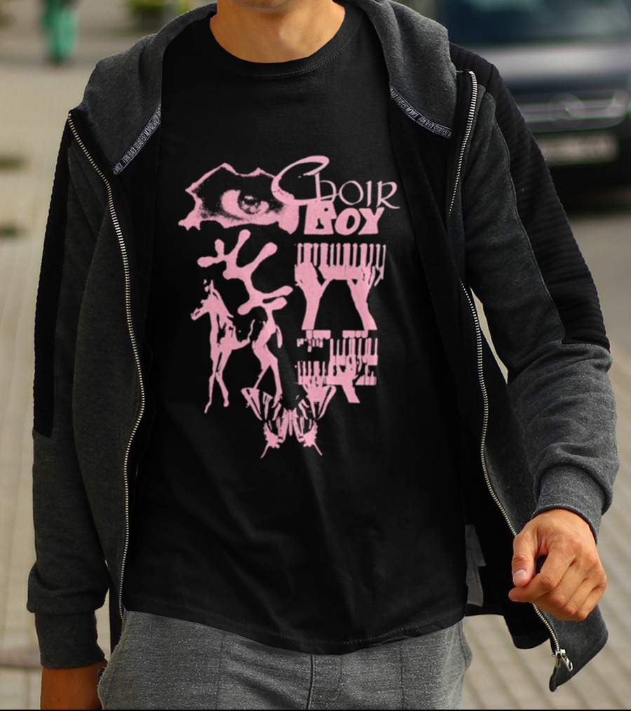 Choir Boy Collage Pink Abstract Elements And Animal Figures T-Shirt