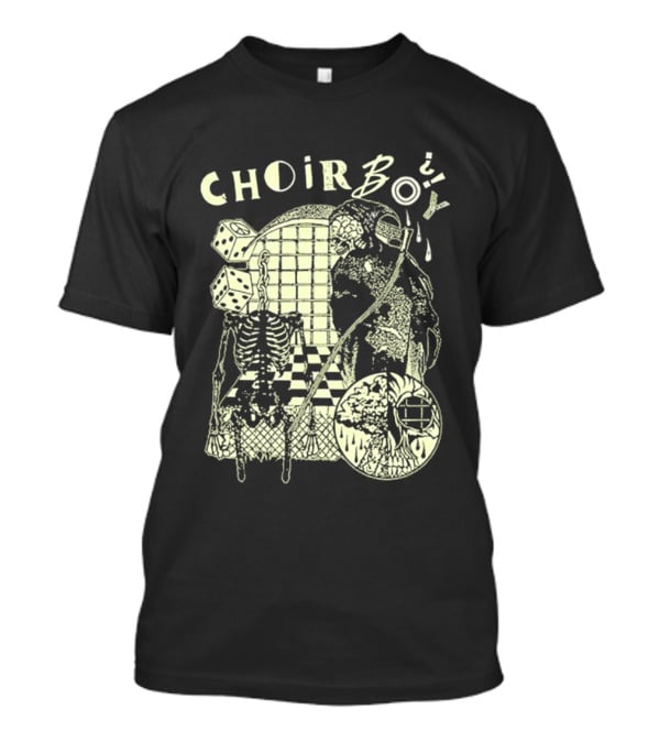 Choir Boy Reaper Skeleton Chessboard T-Shirt