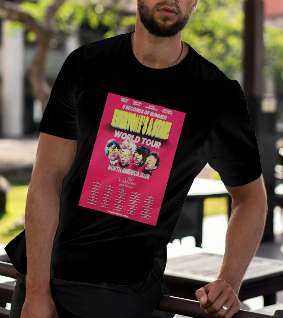 5 Seconds Of Summer Everyone's A Star World Tour North America 2026 Haiden Henderson T-Shirt