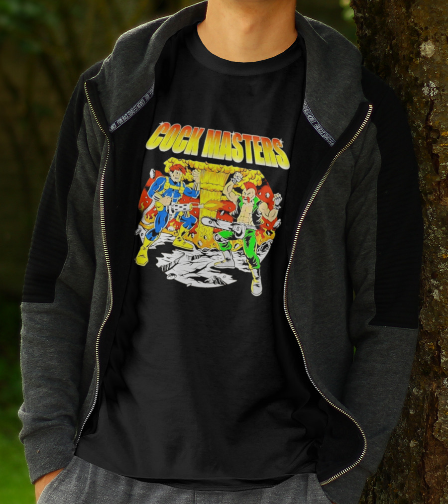 Cock Masters Cartoon Characters With Classic Action Pose T-Shirt