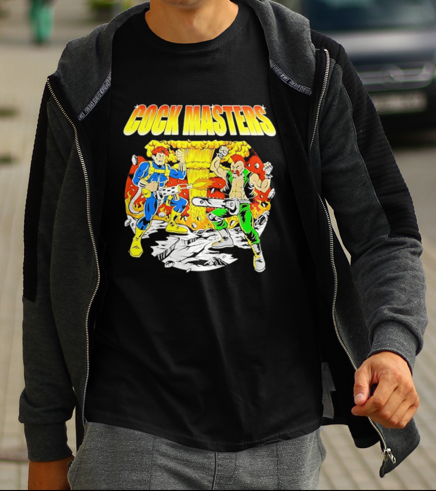 Cock Masters Cartoon Characters With Classic Action Pose T-Shirt