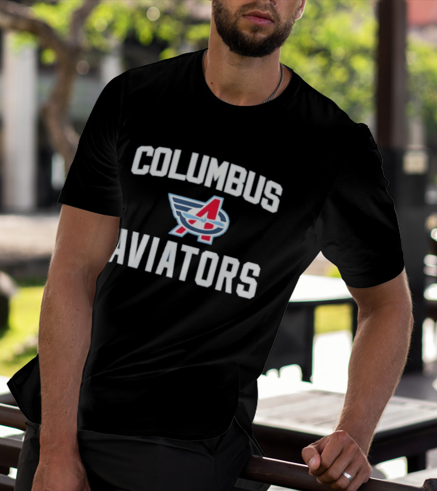 Columbus Aviators UFL Block Letter Iconic Winged T-Shirt