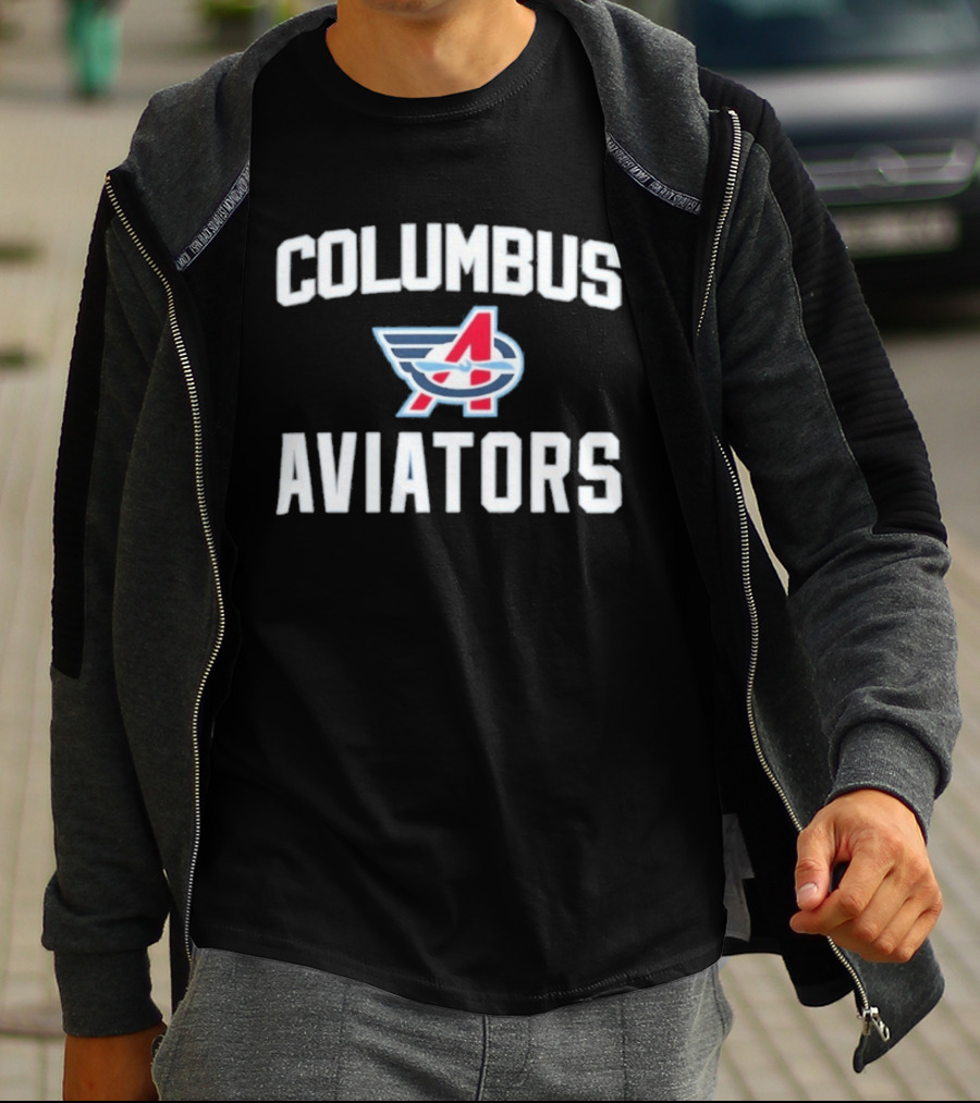 Columbus Aviators UFL Block Letter Iconic Winged T-Shirt