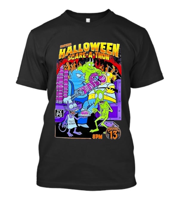 Simpsons Halloween Scare A Thon TV PG 8PM Channel 13 Hell's Kitchen Monsters And Aliens T-Shirt