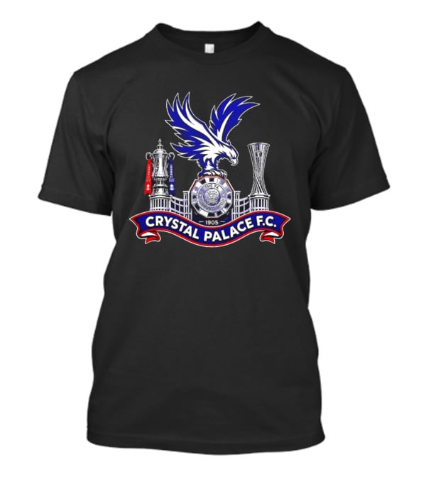 Crystal Palace FC FA Community Shield 1905 Emblem With Trophies And Eagle T-Shirt