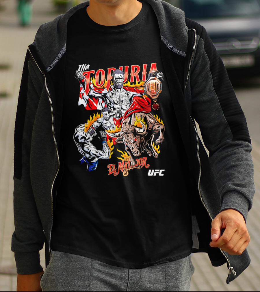 Ilia Topuria UFC El Matador Bullfighter Hand Drawn T-Shirt