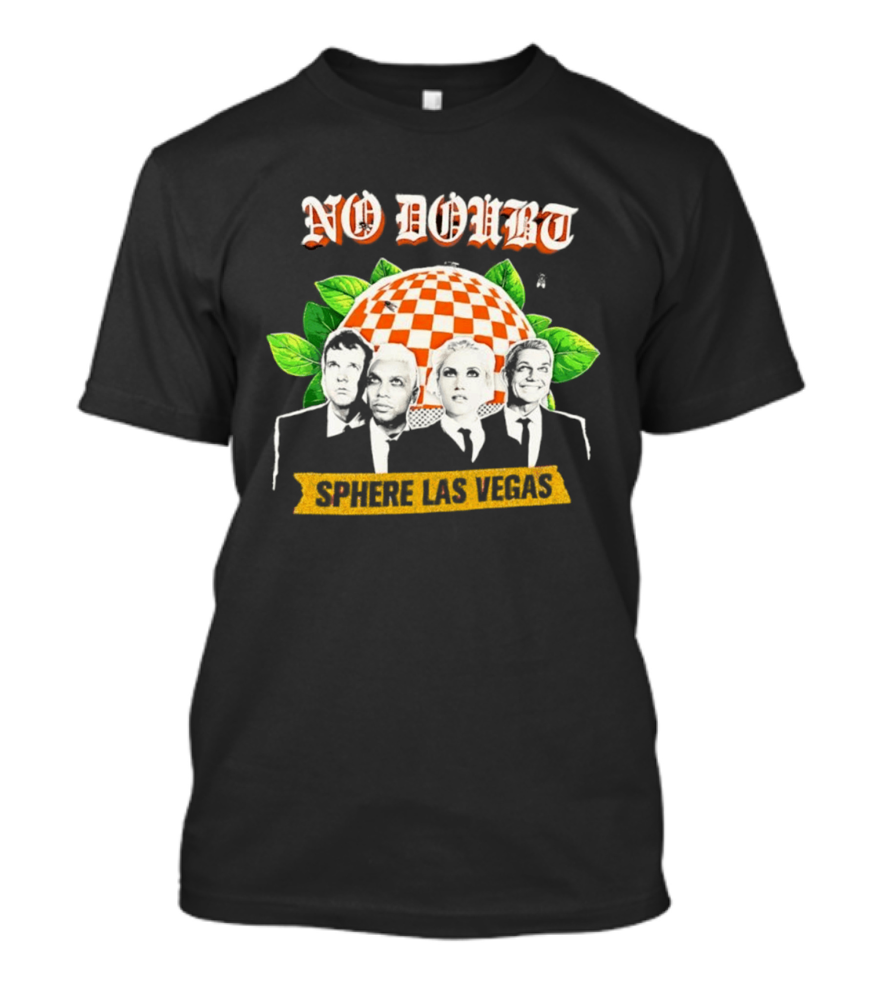 No Doubt Sphere Las Vegas Checkered Umbrella Band Members And Leaves T-Shirt
