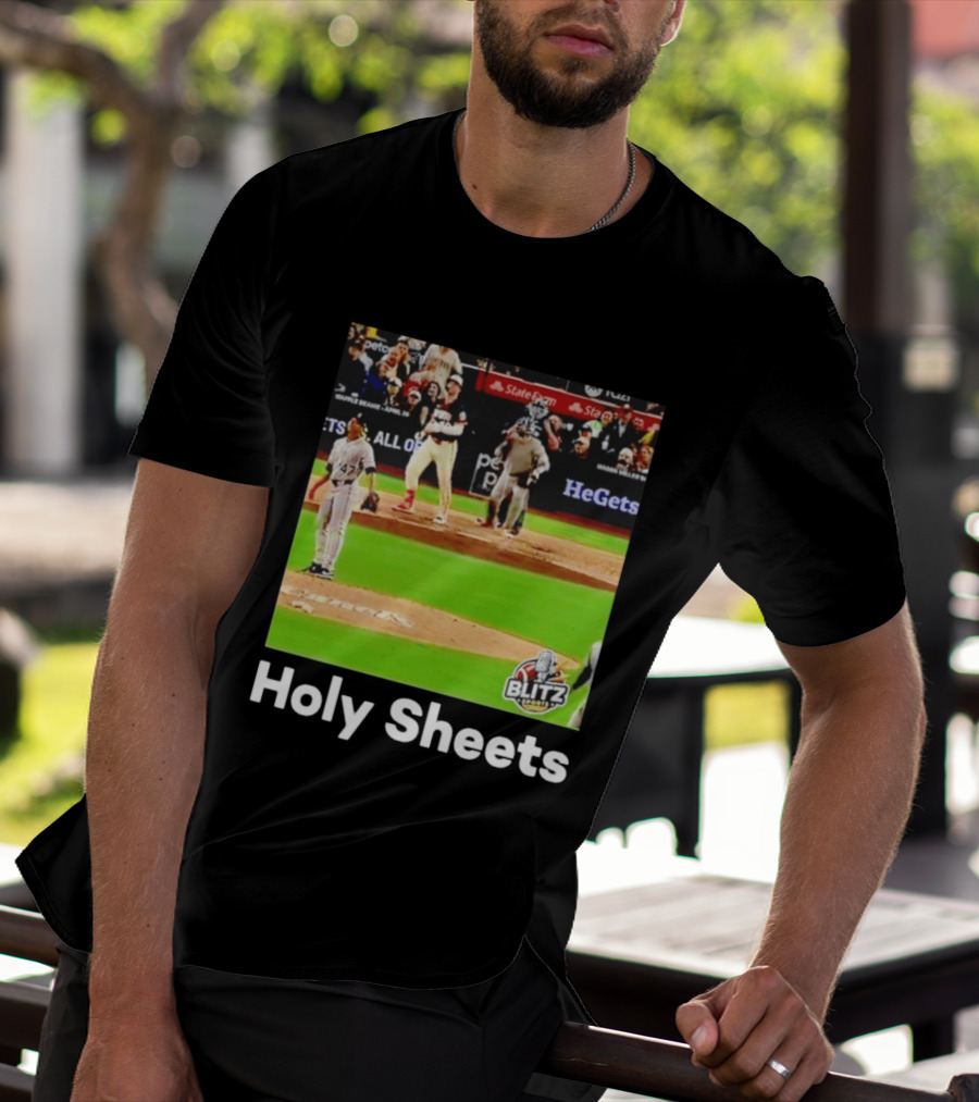 Padres Blitz Baseball Holy Sheets Petco Park T-Shirt