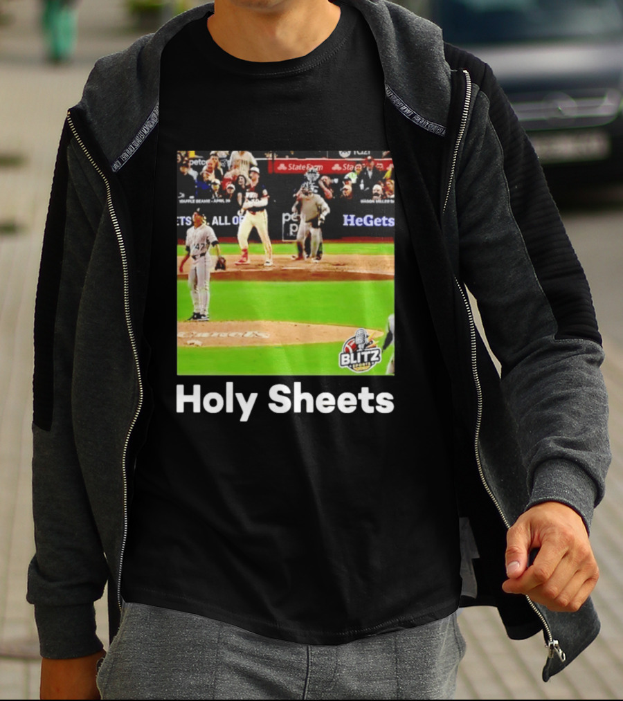 Padres Blitz Baseball Holy Sheets Petco Park T-Shirt