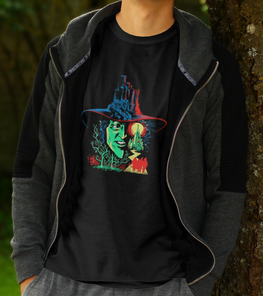 Pieces Of Oz Emerald City Wizard Face And Hat In Artistic T-Shirt