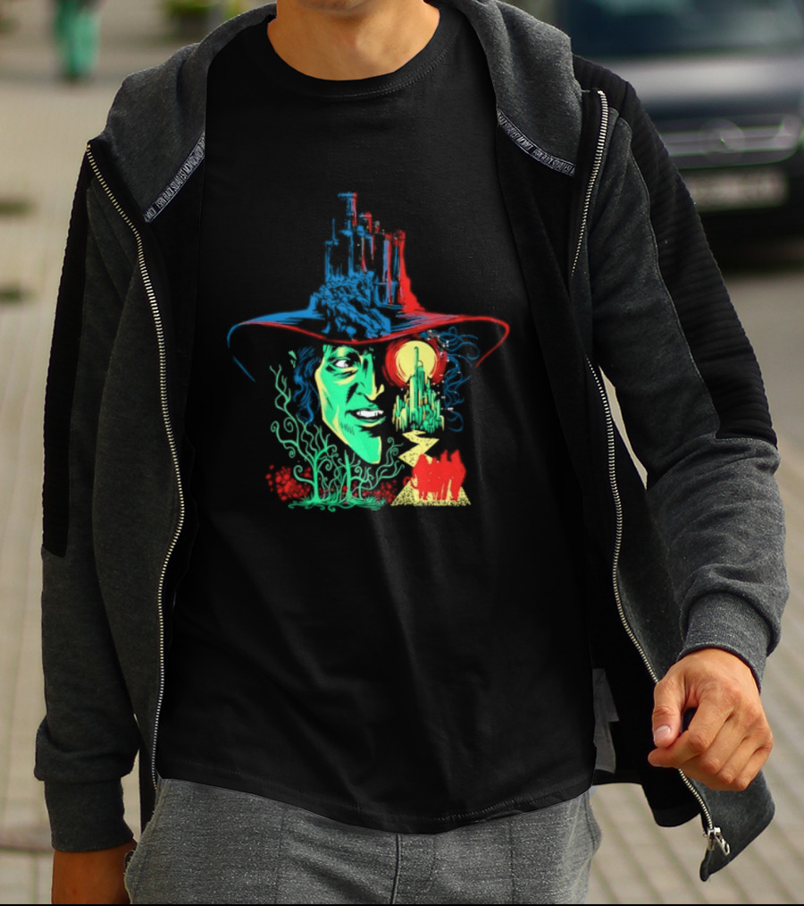 Pieces Of Oz Emerald City Wizard Face And Hat In Artistic T-Shirt