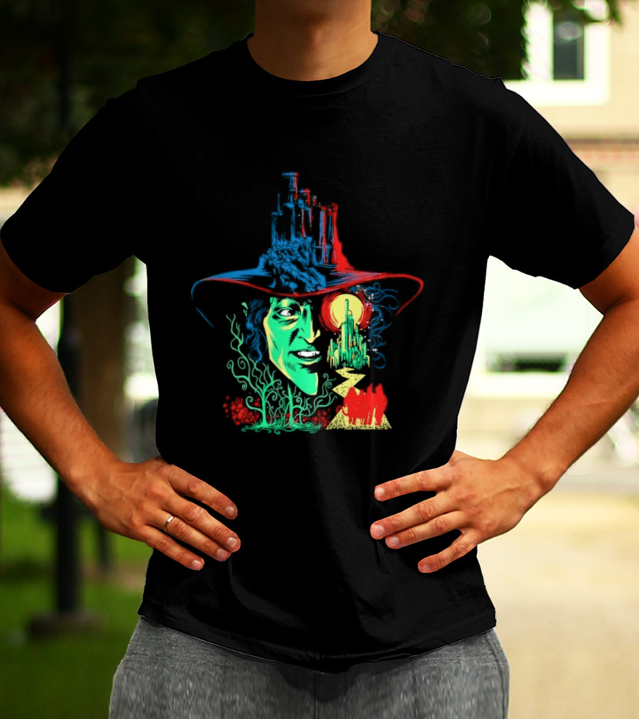 Pieces Of Oz Emerald City Wizard Face And Hat In Artistic T-Shirt