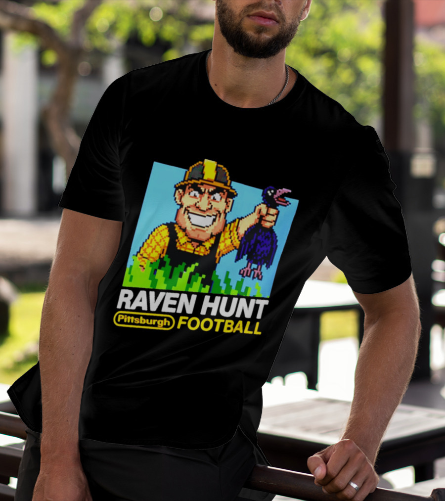 Raven Hunt Pittsburgh Football 8bit Game T-Shirt