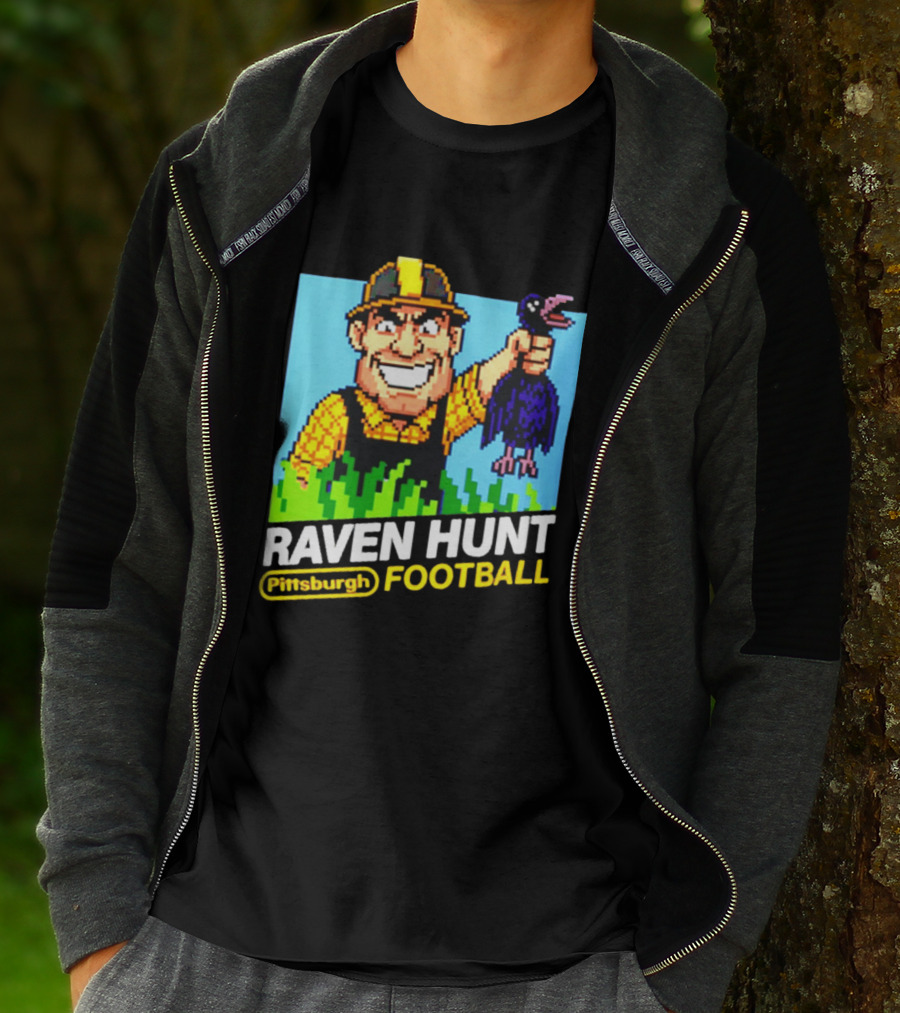 Raven Hunt Pittsburgh Football 8bit Game T-Shirt