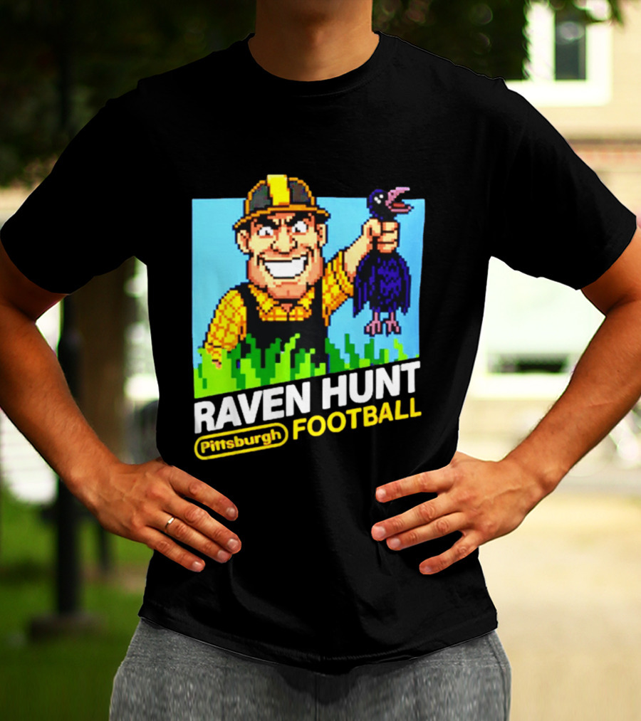 Raven Hunt Pittsburgh Football 8bit Game T-Shirt