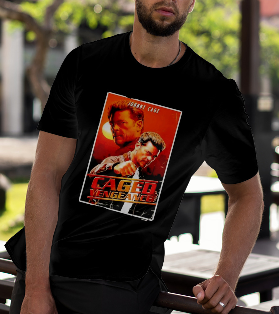 Johnny Cage Caged Vengeance Retro Action Movie T-Shirt