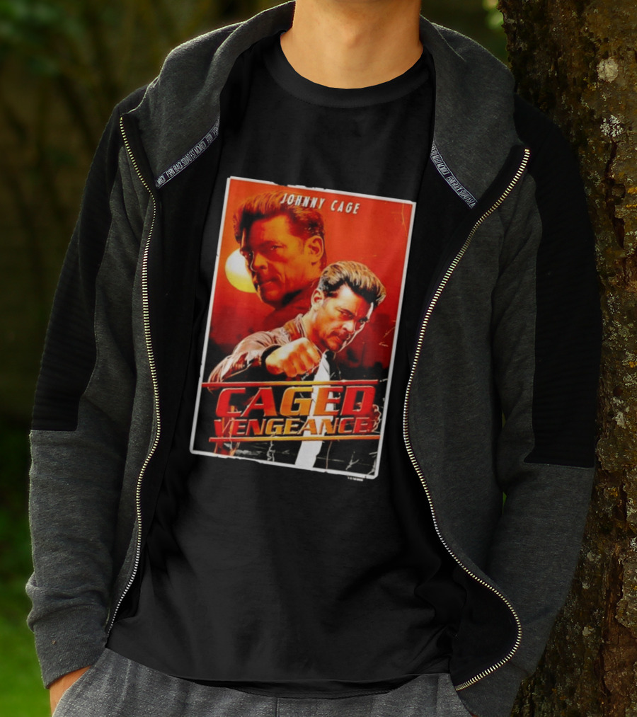 Johnny Cage Caged Vengeance Retro Action Movie T-Shirt