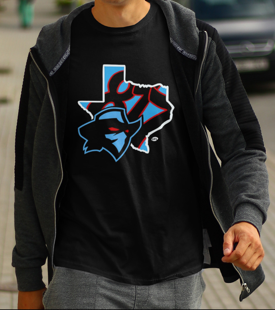 San Antonio Brahmas Texas United Football Team Logo Map T-Shirt