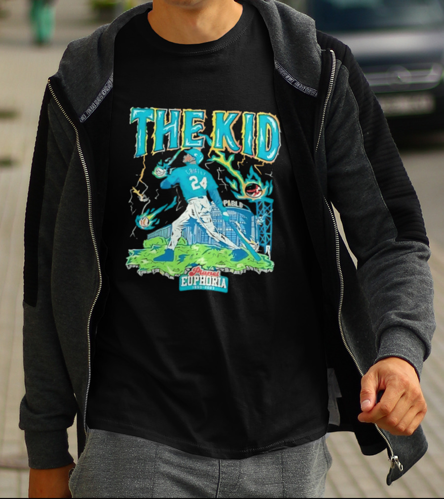 Ken Griffey Jr Seattle Mariners The Kid 24 Planet Euphoria Retro Baseball T-Shirt