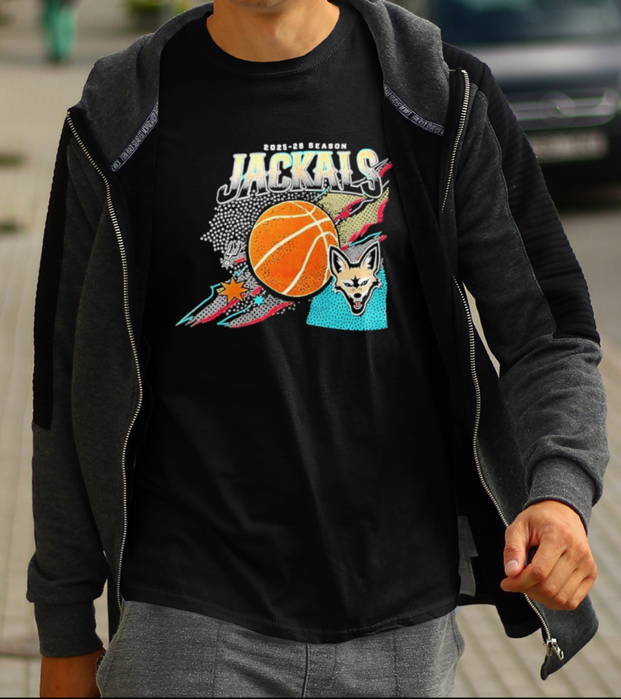 2025 26 Season Jackals Basketball Team With Fox And Starburst T-Shirt